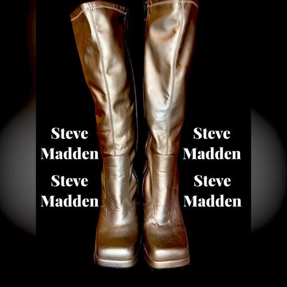 Women’s Steve Madden Gold Go-Go Boots - Picture 1 of 3